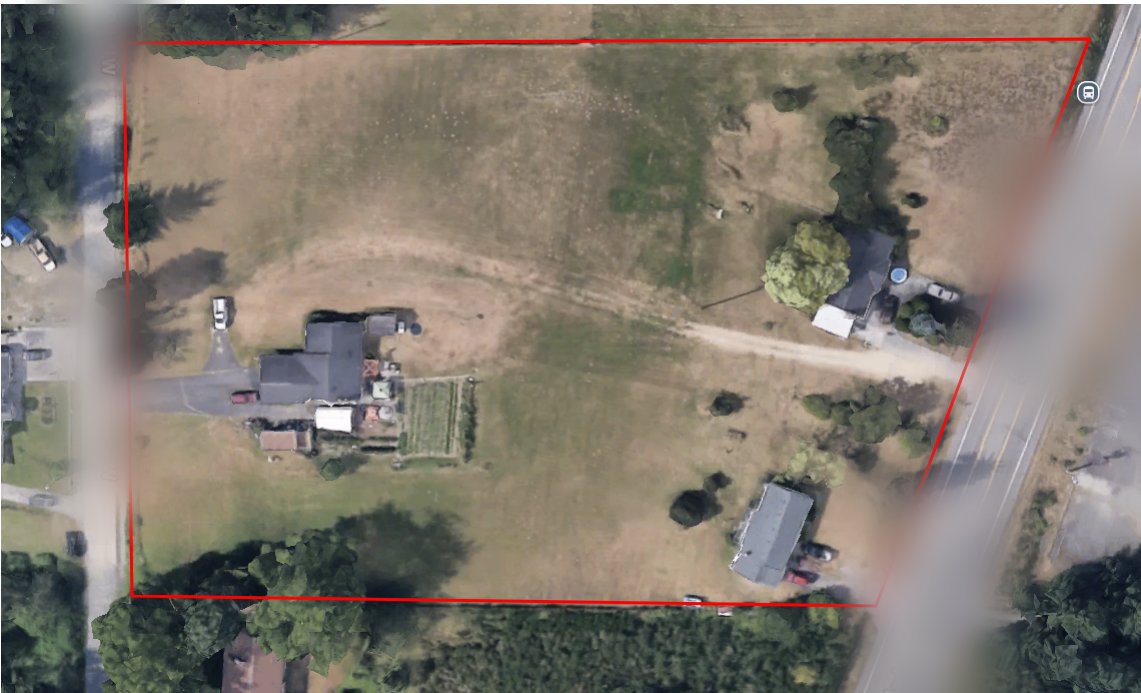 Aerial parcel boundary map, Kitsap site feasibility study